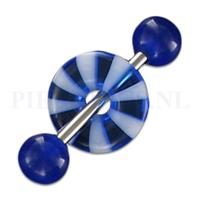 Piercings.nl Tongpiercing acryl donut blauw strandbal