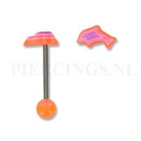 Piercings.nl Tongpiercing acryl dolfijn oranje-paars