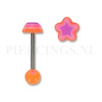 Piercings.nl Tongpiercing acryl ster oranje-paars