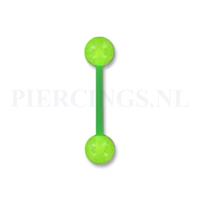 Piercings.nl Tongpiercing flexibel UV-geel-groen