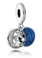 Pandora Charm-Anhänger Vintage Nachthimmel "791993CZ", 925er Silber, silber/blau, keine Angabe