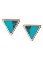 Damen Fossil Turquoise Stud Ohrringe rosévergoldet JF02638791