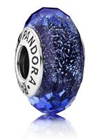 Pandora Charm Schillernd blaue Facetten "791646", 925er Silber, blau, keine Angabe
