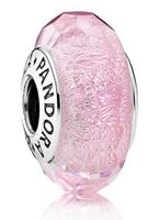 Pandora Charm Schillernd-Rosa Facetten "791650", 925er Silber, rosa, keine Angabe