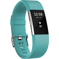 Fitbit Large - Teal Charge 2 Bluetooth Fitness Activity Tracker Unisexuhr in Grün FB407STEL-EU