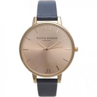 Olivia Burton Big Dial Big Dial Rose Gold & Navy Damenuhr in Marine OB13BD13B