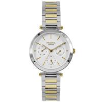 Prisma Zilver- en Goudkleurig Dames Horloge met Moderne Schakelband