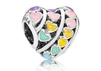 Pandora Bedel zilver Multi-colour Heart 797019ENMX