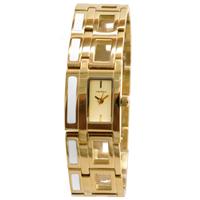 Prisma Klassiek Rechthoekig Dames Horloge met Goudkleurige Coating