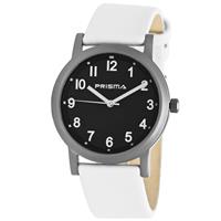 Prisma Classic Titanium Heren Horloge met Witte Horlogeband