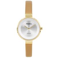 Modern Goudkleurig Dames Horloge van Prisma met Gele Band