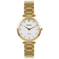 Goudkleurig Dames Horloge met Parelmoer en Zirkonia’s van Prisma