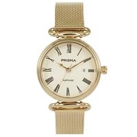 Goudkleurig Luxueus Dames Horloge van Prisma met Milanese Band