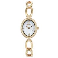 Prisma Luxueus Goudkleurig Dames Horloge van Edelstaal met Sierdiamanten