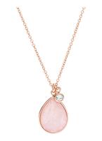 Damen Fossil Quartz Teardrop Kristall Iconic Halskette Edelstahl JF02840791