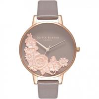 Olivia Burton 3D Daisy 3D Daisy Rose Gold & London Grey Damenuhr in Grau OB16FS99