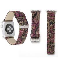 huismerk Voor Apple Watch serie 3 & 2 & 1 42mm Fashion zwarte basis witte sterren patroon lederen pols horloge Band