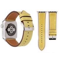 huismerk Voor Apple Watch serie 3 & 2 & 1 38mm frisse stijl Wrist Watch lederen Band (geel)