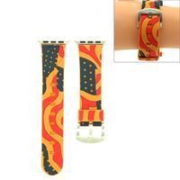 huismerk For Apple Watch Series 3 & 2 & 1 38mm Fashion The Old Glory Pattern Silicone Watch Strap(Orange)