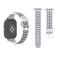 huismerk Voor Apple Watch serie 3 & 2 & 1 38mm Fashion Fishbone patroon siliconen horloge Strap(White)