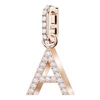 Swarovski Remix Collection Charm A, White, Rose-gold tone plated