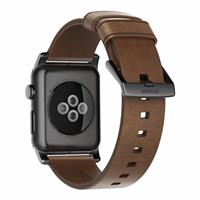 Nomad modern leren bandje Apple Watch 42/44 mm bruin / zwart