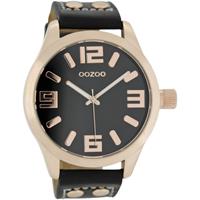 Oozoo C1159 XL Armbanduhr Schwarz/Roségold 46 mm