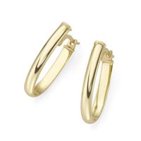 Luigi Merano Paar Creolen »ovale Form, glänzend, Gold 375«