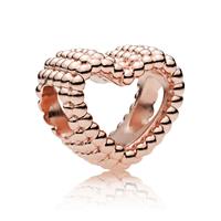 Pandora Rose 787516 Bedel Beaded Heart zilver rosékleurig