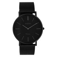 OOZOO Quarzuhr Oozoo Herren-Uhr schwarz, (Armbanduhr), Herrenuhr rund, groß (ca. 40mm) Edelstahlarmband, Fashion-Style
