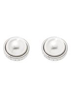 Damen Karen Millen Logo Pearl Kunststoff Perle Logo Pearl Stud Ohrringes Basismetall KMJ1164-01-28