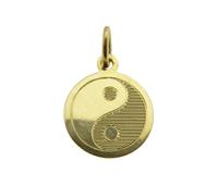 Christian Gouden yin yang hanger geel goud