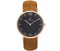 Kapten & Son Horloge black brown vintage leather campus 4251145223571 geel goud