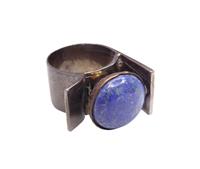 Christian Zilveren ring met lapis lazuli geel goud