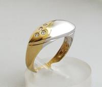 Christian Geel- en ring met diamant wit goud