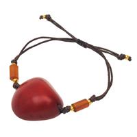 MoreThanHip Ovalo - armband van tagua - rood