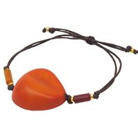 MoreThanHip Ovalo - armband van tagua - oranje