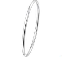 TFT Armband Bangle zilver ovaal dopsluiting 3 x 60 mm