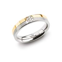 Boccia Silberring »Boccia Ring 0129-0656 Titan teilvergoldet mit Brillanten Größe 56«