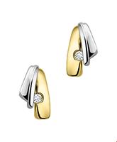 TFT Oorknoppen Diamant 0.03ct (2x0.015) H SI Bicolor Goud Glanzend 8 mm x 3.5 mm