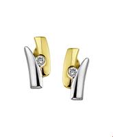 TFT Oorknoppen Diamant 0.038ct (2x0.019 ) H SI Bicolor Goud Glanzend 8 mm x 3.5 mm