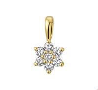 TFT Hanger geelgoud Ster met diamant 0.14 Ct. 6 x 10 mm