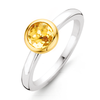 TI SENTO, Ring "mit Gelben Stein Bicolor Vergoldet" in silber, Schmuck für Damen