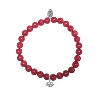 CO88 Collection - Armband Lotus Affection en Control staal/bamboo/rood, rek/all-size 8CB-17044