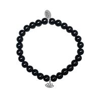 CO88 Collection - Armband Lotus Courage en Power staal/onyx/zwart, rek/all-size 8CB-17048