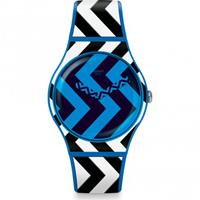 Swatch Bau Swatch Bluzag Unisexuhr in Zweifarbig SUOS111
