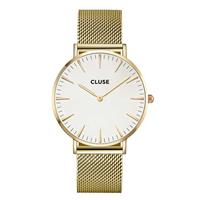 clusehorloges CLUSE La Boheme Mesh Gold/White horloge CW0101201009