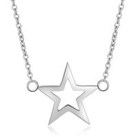 cillajewels Dames ketting  Edelstaal Star Zilverkleurig