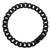 lgtjwls Heren armband Edelstaal Link chain Black 9mm