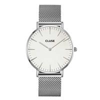 clusehorloges CLUSE CW0101201002 La Boheme Mesh - Silver/White horloge